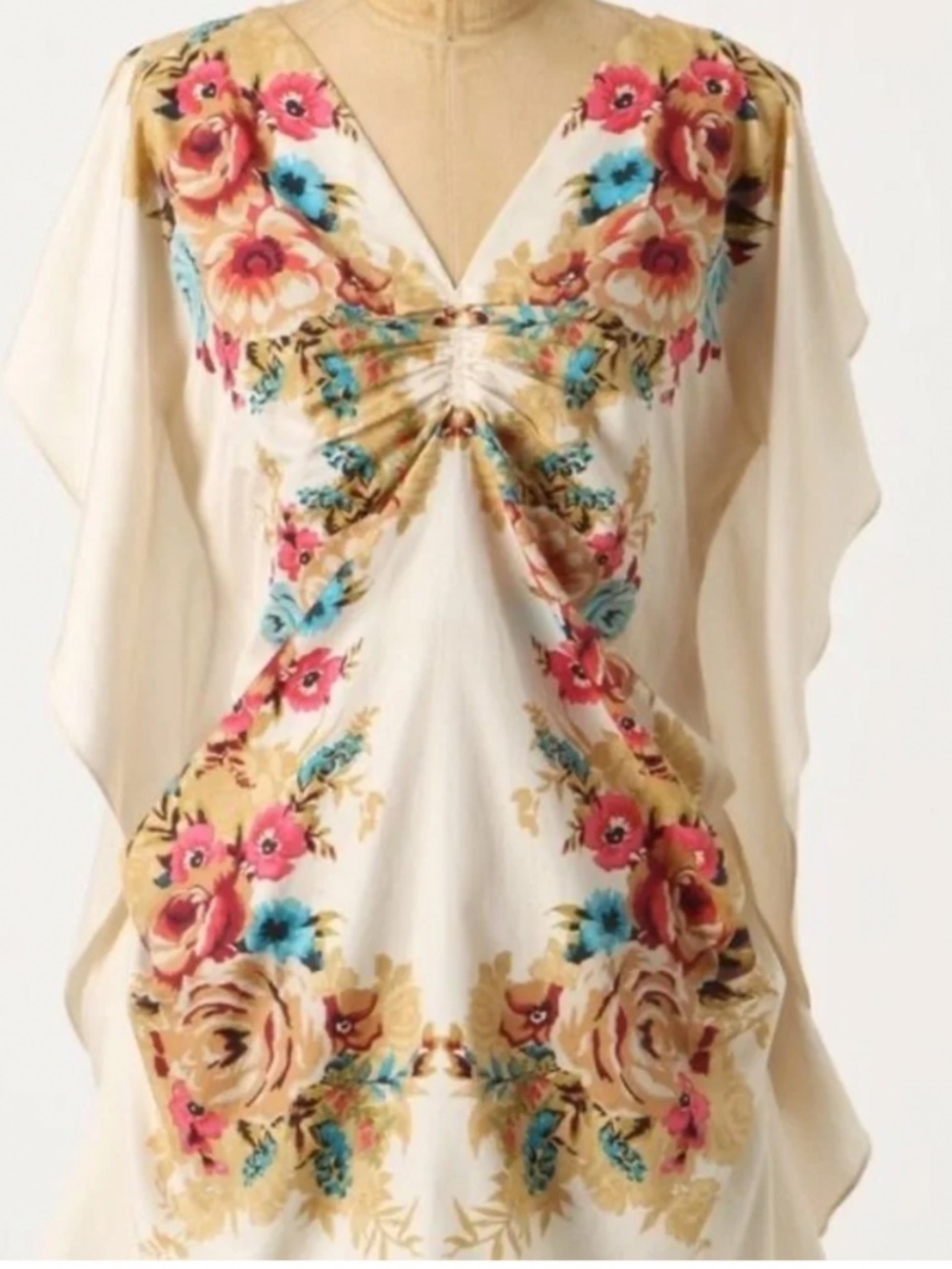 Anthropologie Yoana Baraschi Floral Tunic Top Victorian Boho Fairy Garden M